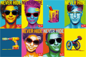 This ad takes note from Andy Warhol's use of Pop Art art and creates an eye catching image. 